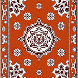 Damask Floral Medallion with Wine Tones(Orange)