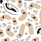 Rustic Abstract Animal Inspired Design with Modern Interlocking Motifs(Beige)