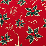 Glowing Kitten Paw Print Trail Seasonal with Holly Leaf Design(Red)