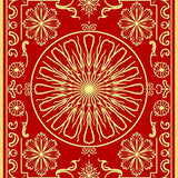 Festive Starburst with Snowflake Motifs and Holiday Accents(Red)