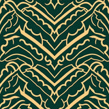 Modern Chevron Wave with Abstract Holiday Ornament Design(Green)