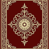 Opulent Medallion Motif with Interlocking Filigree and Flourish Accents(Brown)