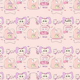 Glowing Tabby Kitten Christmas Village Scene Area Covering(Pink)