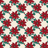 Vintage Poinsettia Blossom Holiday with Floral Design(Red)
