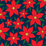 Poinsettia Bloom Botanical Print with Seasonal Flower Arrangements(Red)
