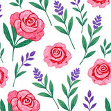 Botanical Garden Flower Design Low Pile with Anti Slip Base(Pink)