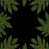 Pine Needle Evergreen Botanical Motif Area Floor(Green)