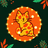 Illuminated Festive Feline With Twinkling Holiday Lights(Orange)