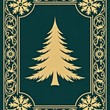 Art Nouveau Frosted Pine with Delicate Starbursts(Gold)