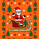Santa Claus Festive Sleigh with Holiday Accents(Orange)