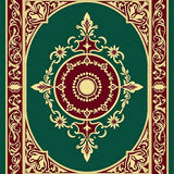 Victorian Scrollwork Medallion with Floral Accents(Green)
