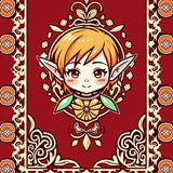 Merry Hearth Arc Shaped with Crystalline Medallions(Red)