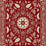 Classic English Orchard Motif Featuring Intertwined Acorns and Leaves(Red)