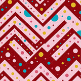 Boho Festive Chevron Stripes with Playful Dot Embellishments(Pink)