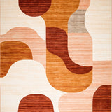 Abstract Interlocking Wave with Earthtone Gradients(Beige)