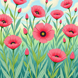 Enchanted Meadow Flower Slip Resistant Holiday Floor Cover(Pink)