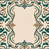Art Nouveau Inspired Flowing Vine Design with Curves(Beige)