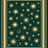 Abstract Fir Branches and Starburst Mosaic with Festive Detailing(Green)