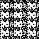 Houndstooth Texture with Medallion Overlay(Black)