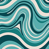 Arctic Breeze Showcasing Wave Inspired Flowing Motifs(Blue)
