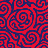 Modern Swirl Mosaic with Abstract Spiral Motifs and Artistic Accents(Red)