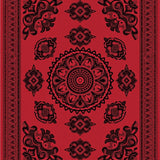 Vintage Floral Medallion Handwoven Artistic Bohemian Tapestry(Red)