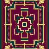 Abstract Festive Maze with Art Inspired Holiday Shapes(Maroon)