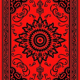 Luxurious Swirl Medallion Ornate Decorative Elegant Accent(Red)