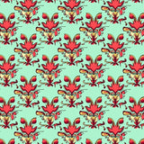 Artisan Laurel Interlocking Swirl with Festive Ornaments(Red)