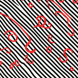 Diagonal Stripe Lattice with Cane Spiral Details(Black)