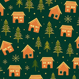 Gingerbread Village with Twinkling Light Dots(Green)