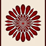 Luxurious Sunburst Radial Bloom Decorative Floor Statement(Red)