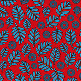 Holiday Pine and Berry with Interlocking Swirls(Red)