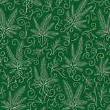 Art Nouveau Mistletoe Scroll and Starburst Holiday(Green)