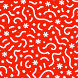 Playful Polka Dot Array with Contrasting Whimsical Shapes(Red)