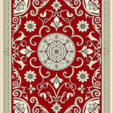 Festive Boho Medallion with Ornate Swirls and Leaf Motifs(Red)