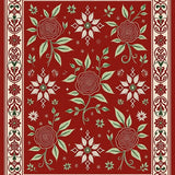 Nostalgic Yuletide Floral Tapestry Artistic(Red)