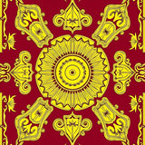 Art Starburst Array with Metallic Gold Filigree Details(Red)