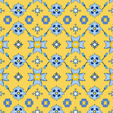 Nordic Blossom Wintry Interlocking Floral Motif Design(Yellow)