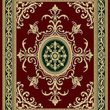 Artisan Tapestry Medallion Motif with Interlocking Filigree and Ornament(Red)