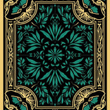 Art Nouveau Inspired Botanical Elegance with Moody Leaf Motifs(Black)