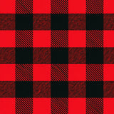 Vintage Plaid Floor with Rustic Cabin Style Motifs(Red)