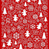 Festive Snowflake Cascade With Whimsical Winter Characters(Red)