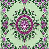 Botanical Whimsy Floral Medallion(Green)