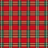 Festive Tartan Plaid Featuring Traditional Holiday Crosshatch Motifs(Red)