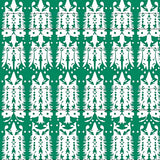 Modern Festivity Dots with Interlocking Snow Capped Tree Silhouettes(Green)