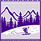 Antlered Friend Sledding Semicircular Entrance Decoration(Purple)