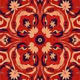 Kaleidoscope Bloom Textured with Symmetrical Petal Array(Red)