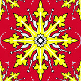 Festive Snowflake Medallion with Whimsical Starburst Detailing(Red)