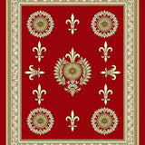 Elegant Heraldic Crest with Ornate Fleur de Accents(Red)